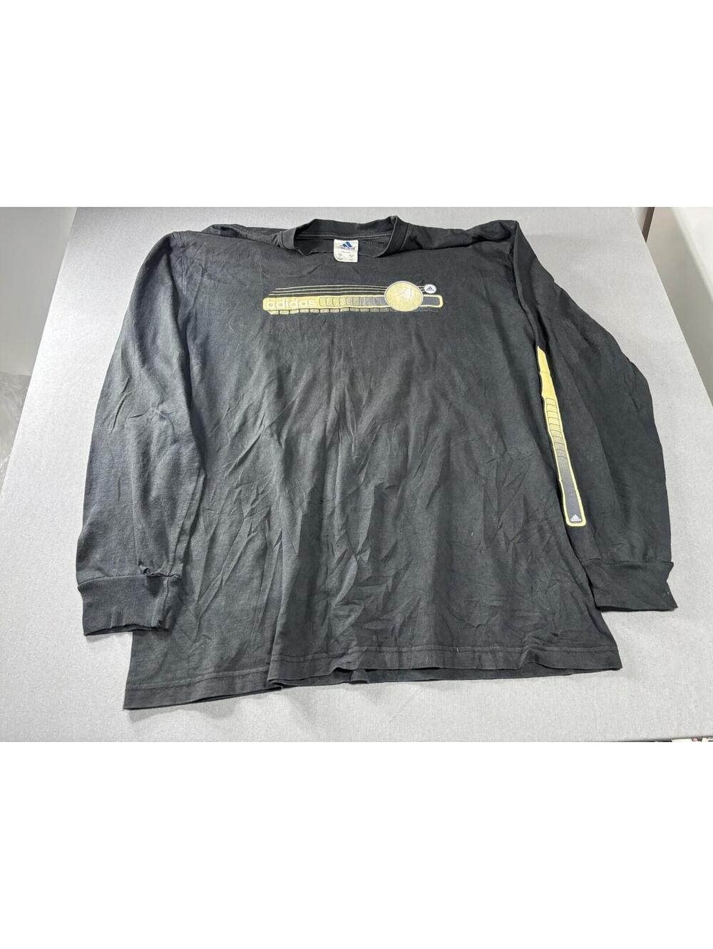 Adidas Basketball Athletics Long Sleeved Shirt Black Men's Size Large READ
